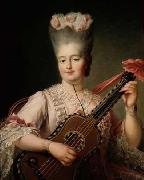 Francois-Hubert Drouais Madame Clotilde playing the guitar oil painting